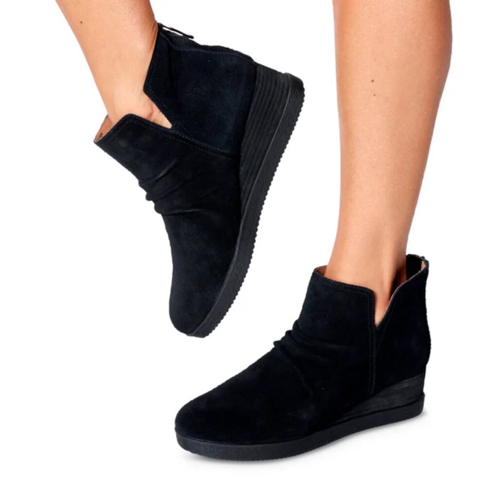 NEW Dansko Stephanie Back-Zip Wedge Boots - Waterproof, Suede For Women 1125 6s3